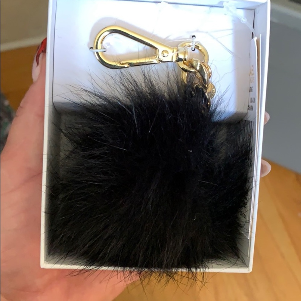 Brand new michael kors pom pom keychain